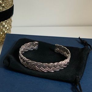.925 sterling silver braided cuff bracelet